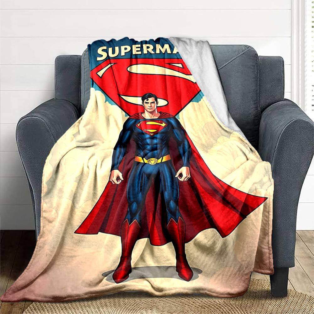1pc Superman Flannel Throw Blanket Soft, Warm & Cozy for Couch, Bed, Office, and Travel Versatile All Season Gift, Christmas Present