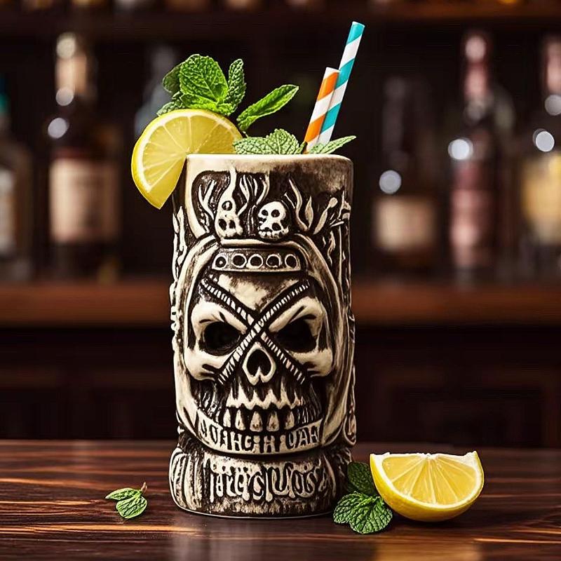 Hawaiian Cocktail Cup Wine Mug Bar Tools Halloween Gift Tiki Mug Home Creative Ceramic Mug Party Christmas Beer Beverage Cups