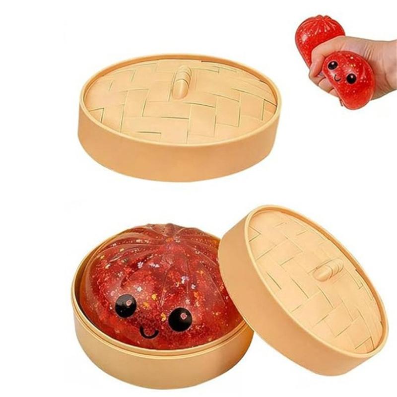 Simulation Dumpling Sensory Therapy Toy Multicolor Stretch Soft Squishy Relief Stress Squeeze Anti-Anxiety Desk Accessory Gift