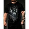 T-shirt Grafica Vichinga da Uomo con Stampa Barba di Odino e Bussola Runica, Maglietta Morbida in Cotone a Maniche Corte con Girocollo per Uso Casual o Palestra