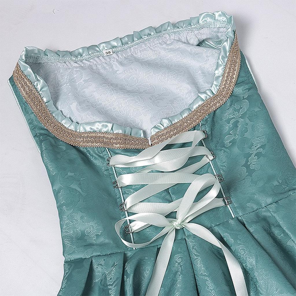 Beer Festival Costume Bavarian Women's Performance Costume Floral Print Square Neck Dress