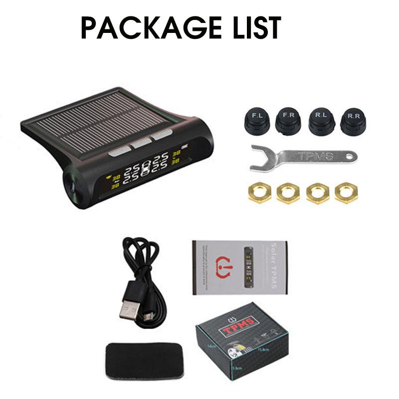 Solar Power TPMS Auto Reifendruck Alarm Monitor System Auto Sicherheit Externe Sensor Reifen Druck Temperatur Warnung