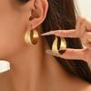 Goldfarbene texturierte Creolen Minimalistische große Metall-Hängeohrringe für Damen Luxuriöser Schmuck für Hochzeit, Verlobungsparty