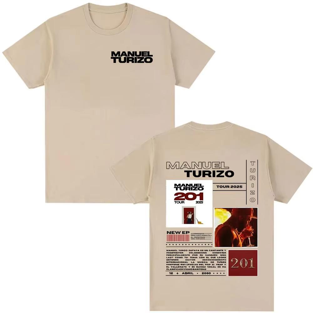Rapper Manuel Turizo 201 Tour Album Graphic TShirt Men Hip Hop Gothic Short Sleeve T-shirt Fashion Pop Music T Shirts Streetwear
