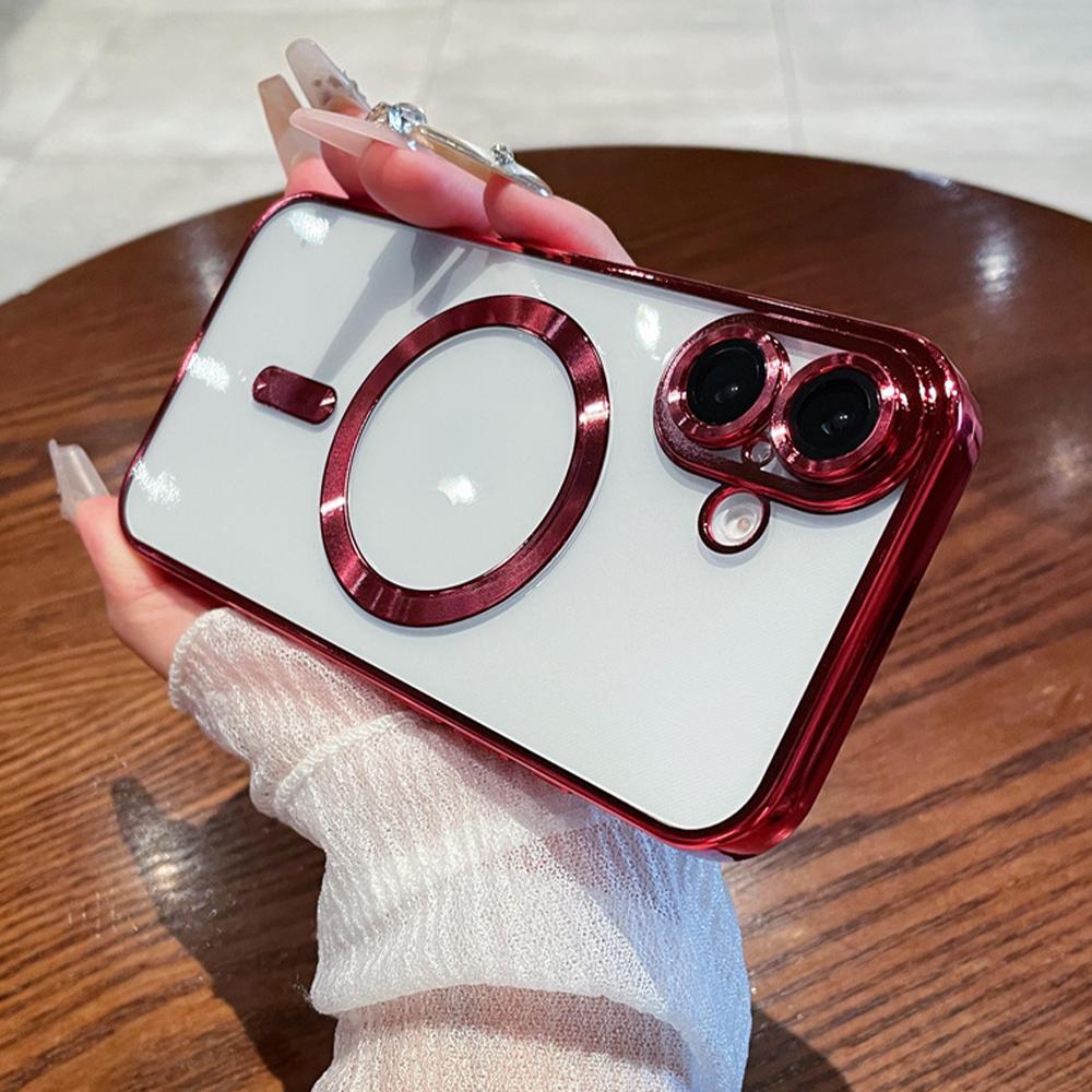 Luxury Clear Plating Magnetic Phone Case for Samsung Galaxy S26 S25 S24 S23 FE S22 S21 Plus 20 Ultra A55 A35 A15 A05 Cover