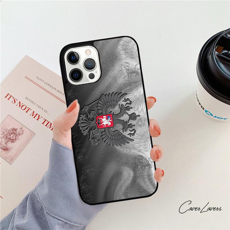 Russia Flag Coat Of Arms Phone Case For iPhone 17 Air 14 15 16 13 12 Cover For Apple iPhone 17 Air 11 Pro Max Plus Coque