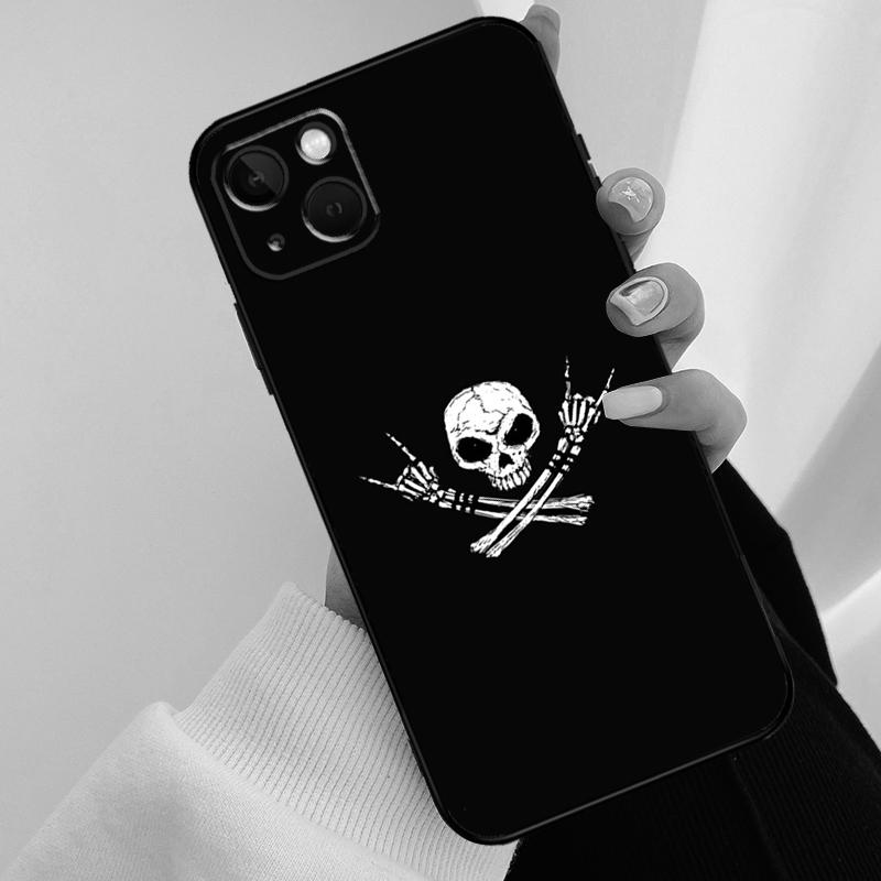 Rock and Roll Skull Phone Case For iPhone 17 Pro Max 16 15 14 11 12 13 Pro Max mini 15 16 Plus 16e 17 Air Cover