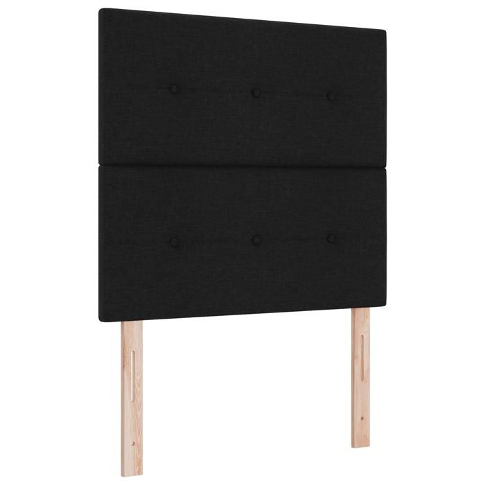 VidaXL Lit avec sommier et matelas noir petit double tissu 3339373