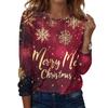 Dámská móda Ležérní Vánoční potisk Kulatý výstřih Dlouhý rukáv Pulovr Top
