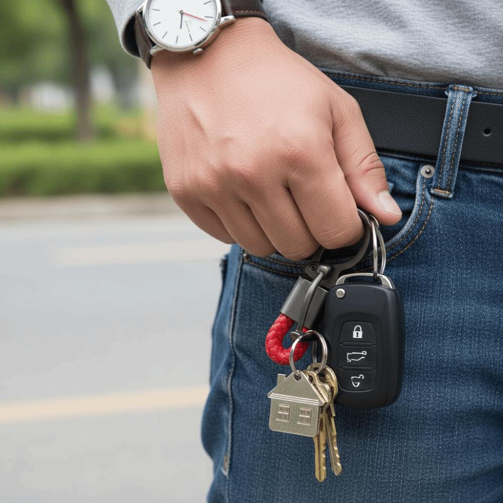 Retro Style Metal Keychain Detachable Design Car Key Rings Holder Braided Rope Keyring  Auto Gift