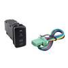 1PC 12V Car Dual Toggle Switch LED Light Bar Blue/Green On-Off Push Switch Button With Cable For OBD2 Car Accessories