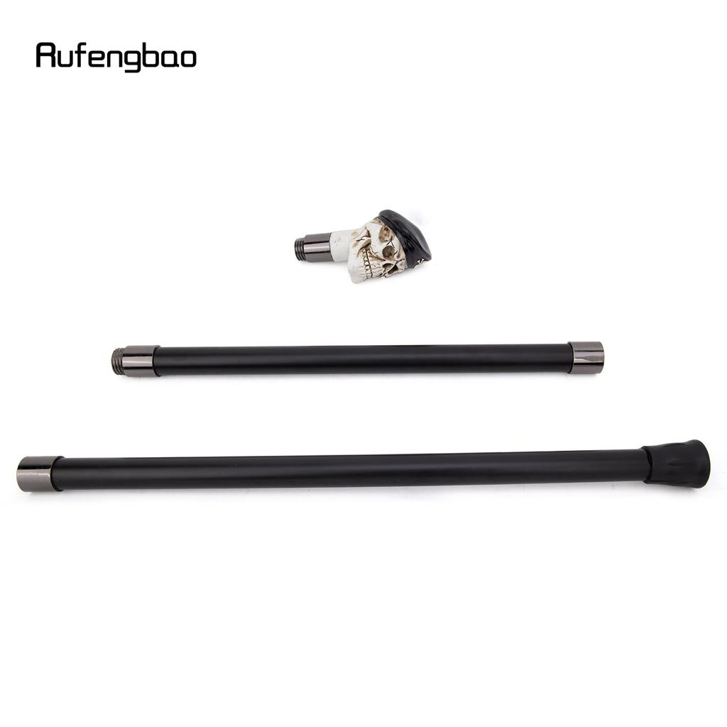 White Resin Skull Hat Head Walking Cane Fashion Decorative Steel Stick Gentleman Elegant Cosplay Cane Knob Crosier 94cm