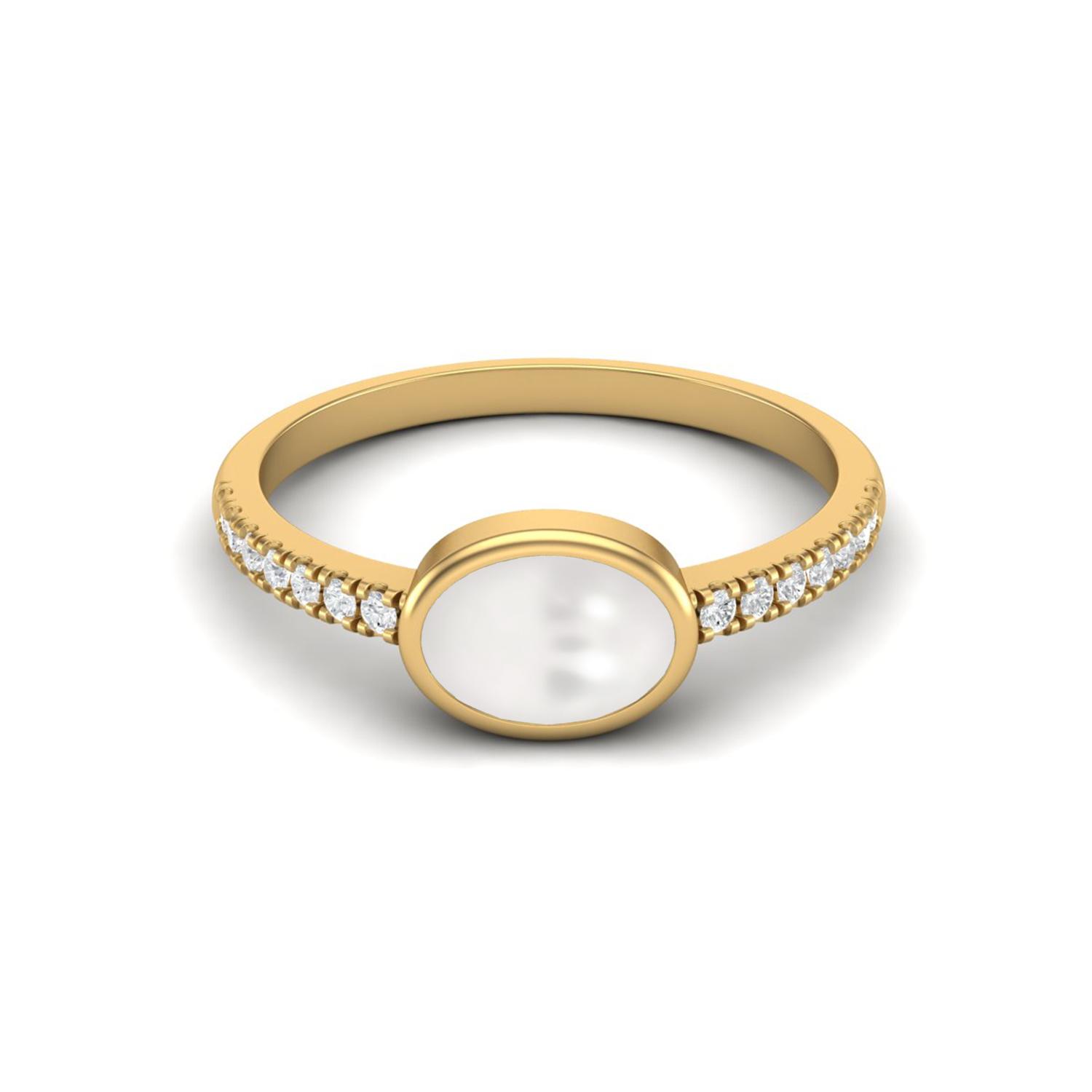 

7x5 мм Овальная жемчужина 925 пробы стерлинговое серебро Позолота Сусальное золото Одиночный камень Кольцо для предложения руки и сердца для женщин 11 жёлтый