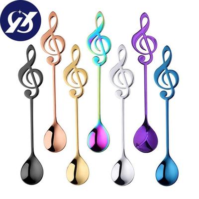 7pcs Musical Note Coffee Spoons Stainless Steel Coffee Tea Stirring Spoons Ice Cream Dessert Spoon