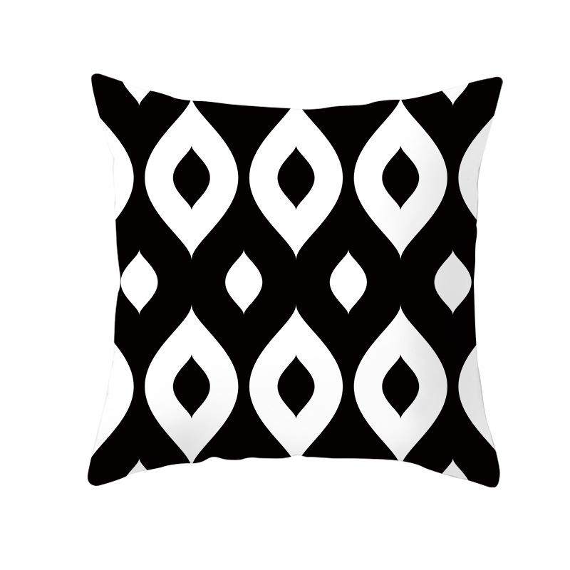 Red, Blue and Black Geometric Cushion Cover, Peach Skin Print Pillow Cover, Square Sofa Cushion, Home Textiles and Household Products