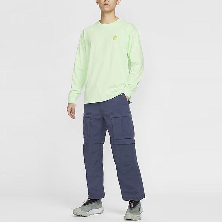 Nike Comfortable Casual Fruit Print Crew Neck Sports Knit Long Sleeve T-Shirt Men Tops Teal FV3489-376