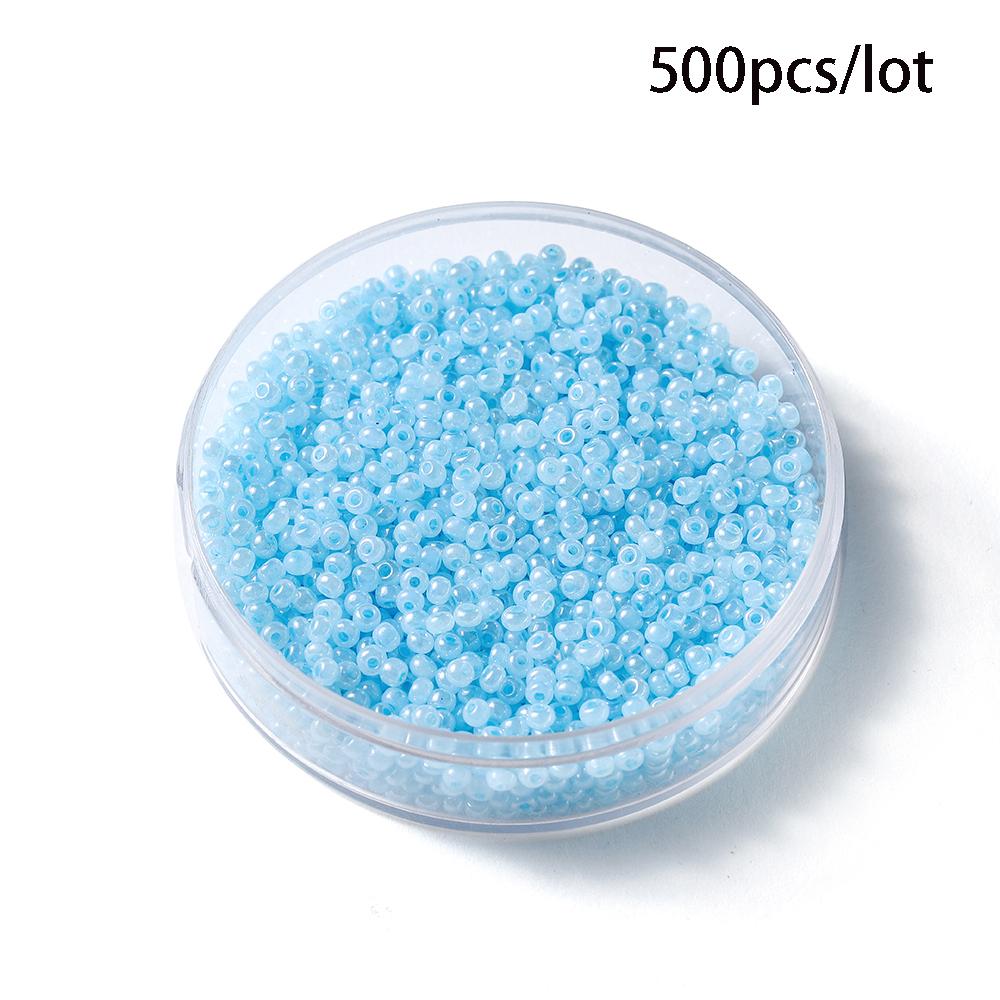 500/800Pcs/Lot 2/3mm Candy Color Glass Seed Beads Cute Bulk Small Bead Bracelet Handicraft for DIY Jewelry Making Accessories