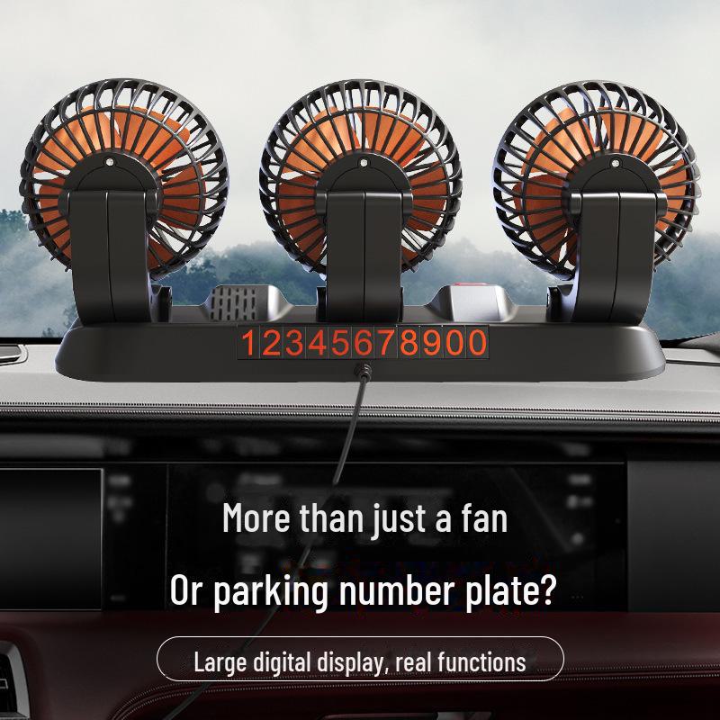 Dual Head USB Car Fan 12V/24V for Trucks and Vans - Powerful Cooling