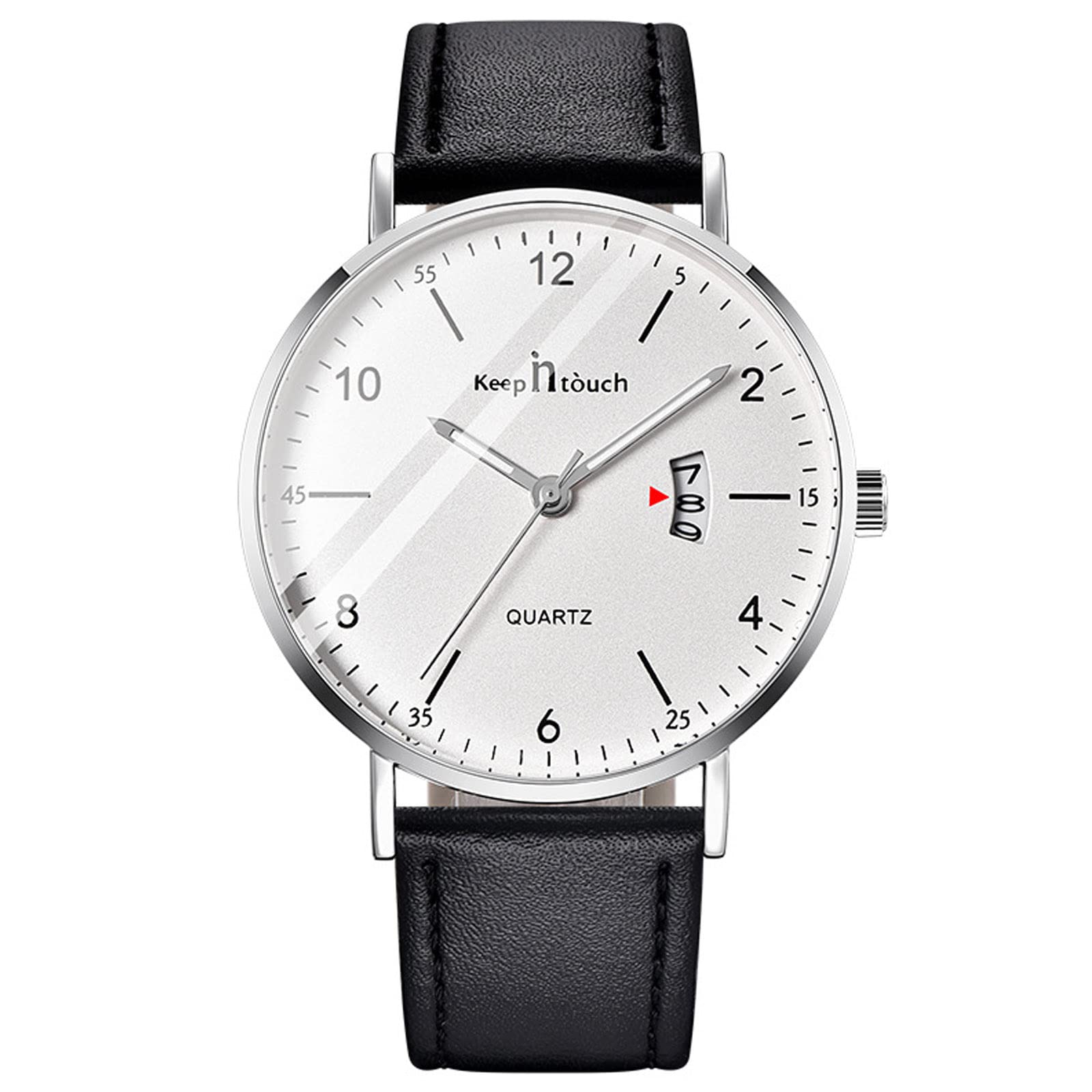 

RORIOS Date Quartz Christmas Silver White Мужские часы, Дисплей, Часы, Светящиеся, Легкие, Многофункциональные, Водонепроницаемые, Для работы, Для поездок на работу, Стильные,