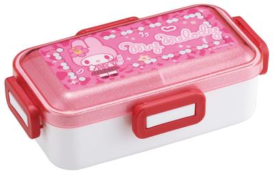 Bento-Box, Weich gefüllt, Einzelne Ebene, 530ml, Spülmaschinen- und Mikrowellengeeignet, Hergestellt in Japan, Sanrio My Melody Schuldesign, PFLB6-A