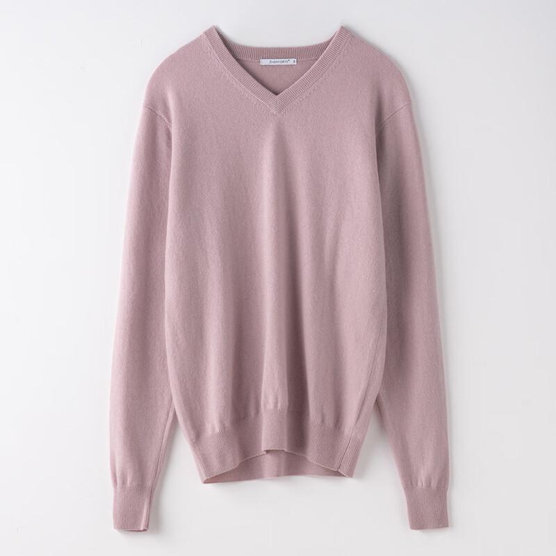 Sinuofu De Men's Spring 100% Cashmere V-Neck Sweater