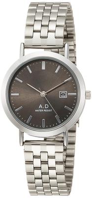 [Arias] Analog Amalfidia Waterproof Date Metal Band Black Dial WW19038A-116 Women's Silver