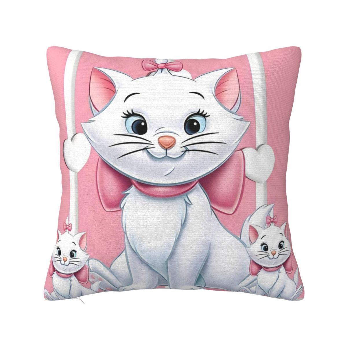 

Love Marie Cat Throw Pillow Cover Polyester Decorative Pillow Vintage Pillowcase 12x12Inch