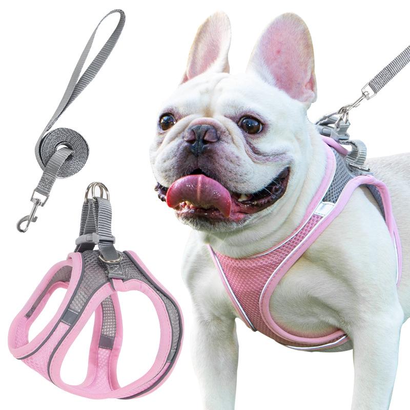 Reflective Vest-Style Pet Harness and Leash Combo