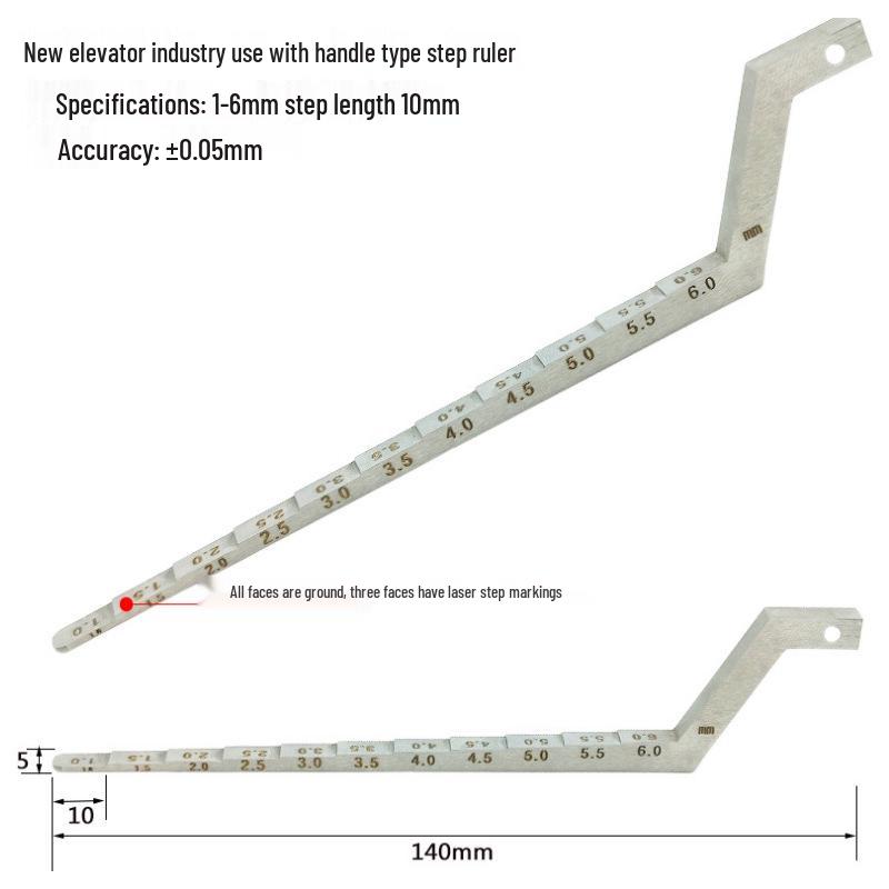 Step Gauge 0.5-5mm: Metal Gap Wedge Gauge for Measuring Stepped Gaps.