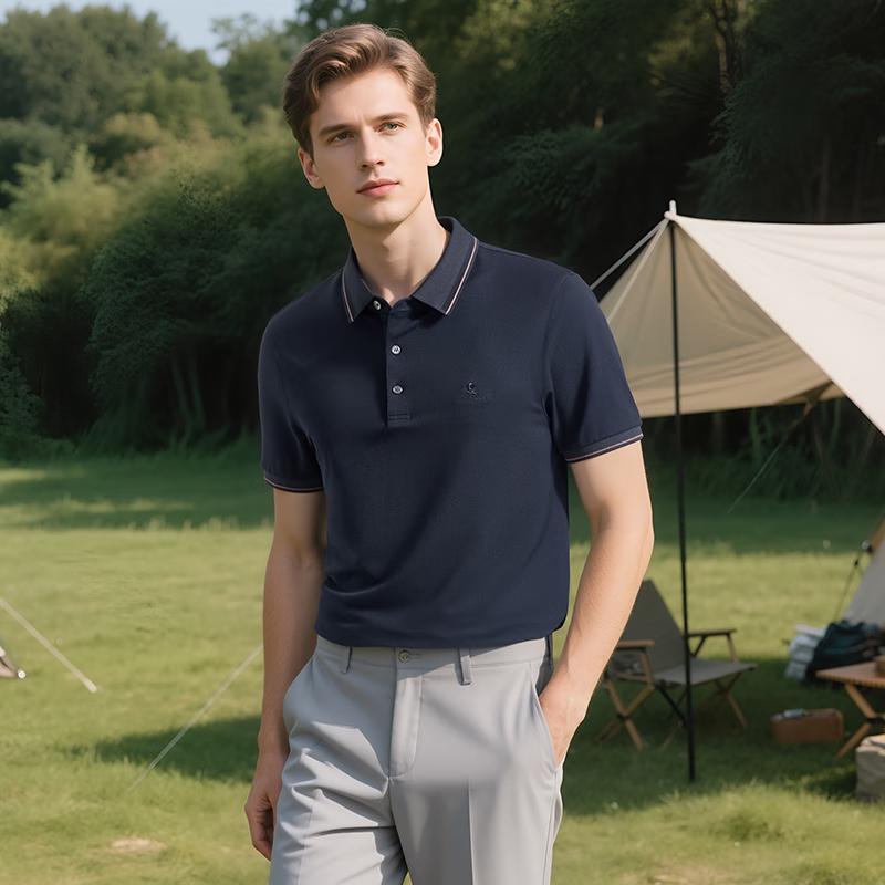 

MONTAGUT Men s Business Short Sleeve Polo Shirt - Mid-Autumn Gift XL