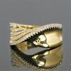 Wave Design Paved CZ New Rings for Women Luxury Gold Color Wedding Accessories Modern Fashion Female Jewelry Drop Ship