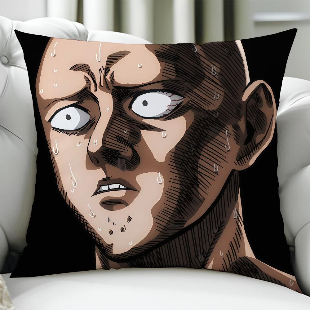 Anime O-One-Punch Man-Es Cushion Cover Birthday Anniversary Gifts Double Sided Printed Zipper Cushion Cover Soft Skin Bedding