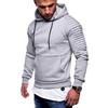 New Men's Pullover Sweatshirt Striped Pleated Raglan Sleeve Hoodie