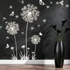 2 Sheets Dandelion Wildflower Wall Decals Peel And Stick Floral Butterflies Wall Stickers