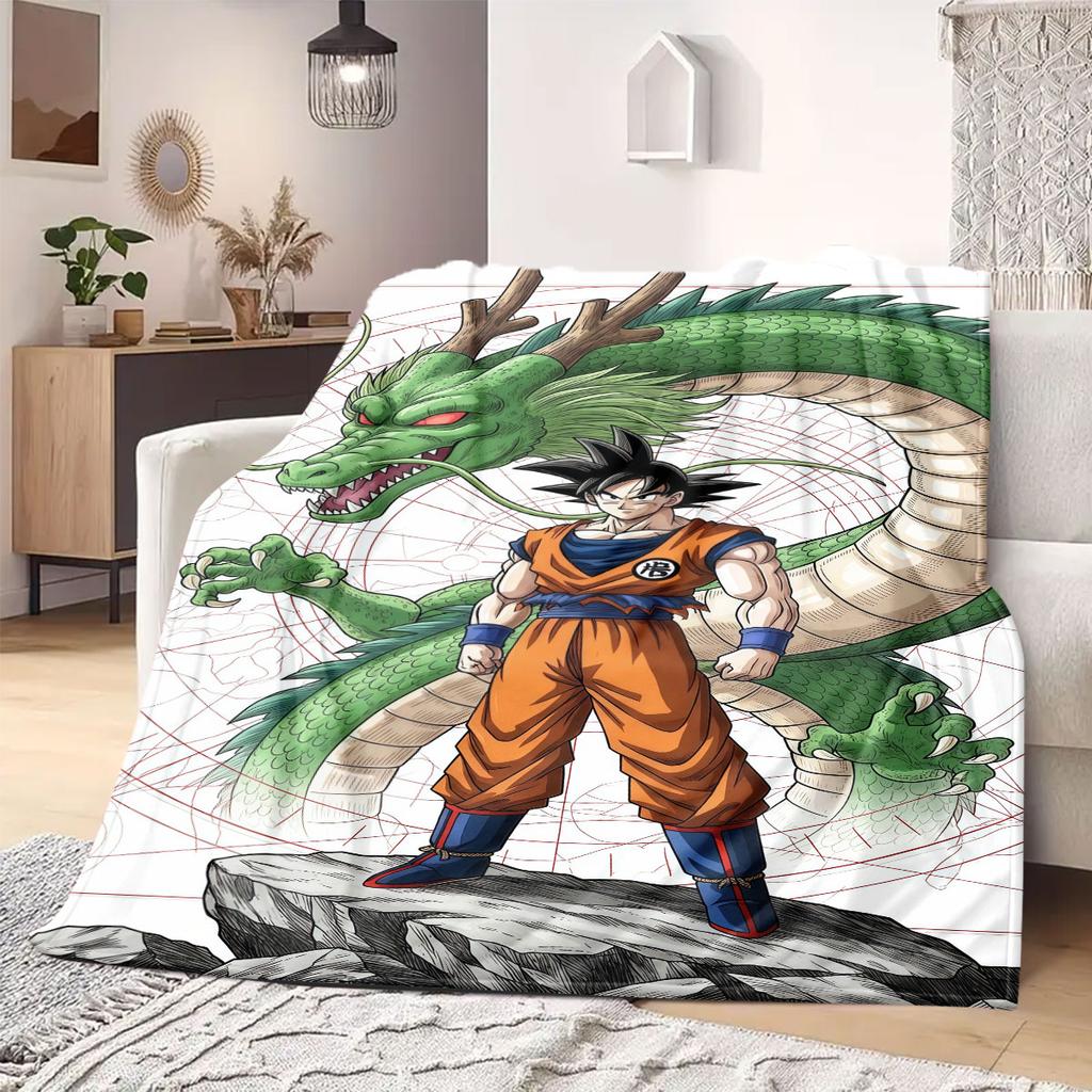 Sleep Dragon Ball Print Blanket Warm Comfortable Flannel Blanket Suitable for Bedrooms,Sofas,Beds,Chairs,Picnics,Travel