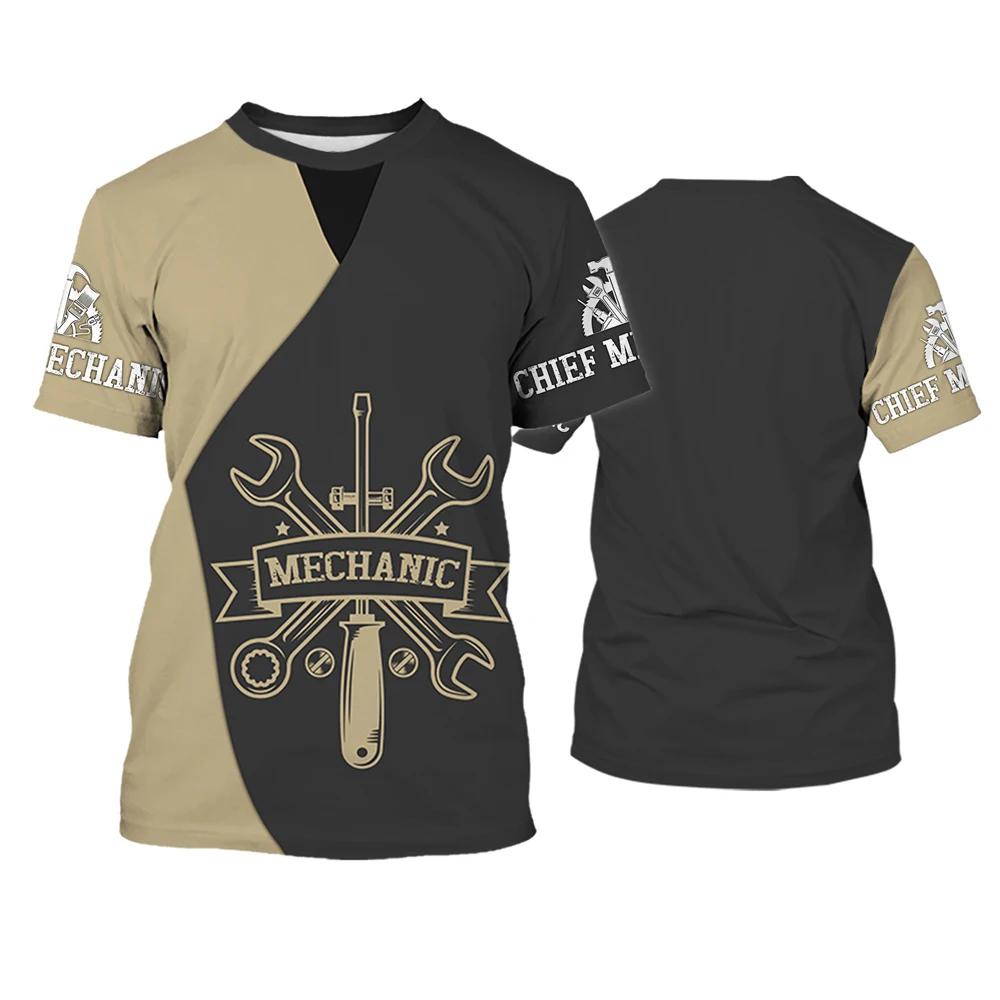 Koszulki Chief Mechanic Mechaniczny nadruk 3D Mężczyźni Kobiety Moda Oversized Krótki rękaw T-shirt Cosplay Koszulki Topy Mundur Odzież