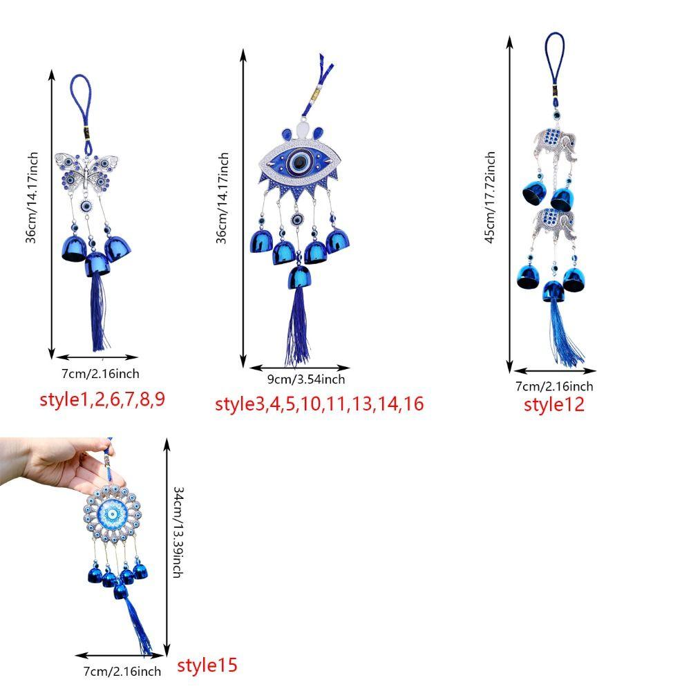 Bells Blue Eyes Wind Chime Handmade Metal Wind Music Bell Car Pendant  Garden Decoration
