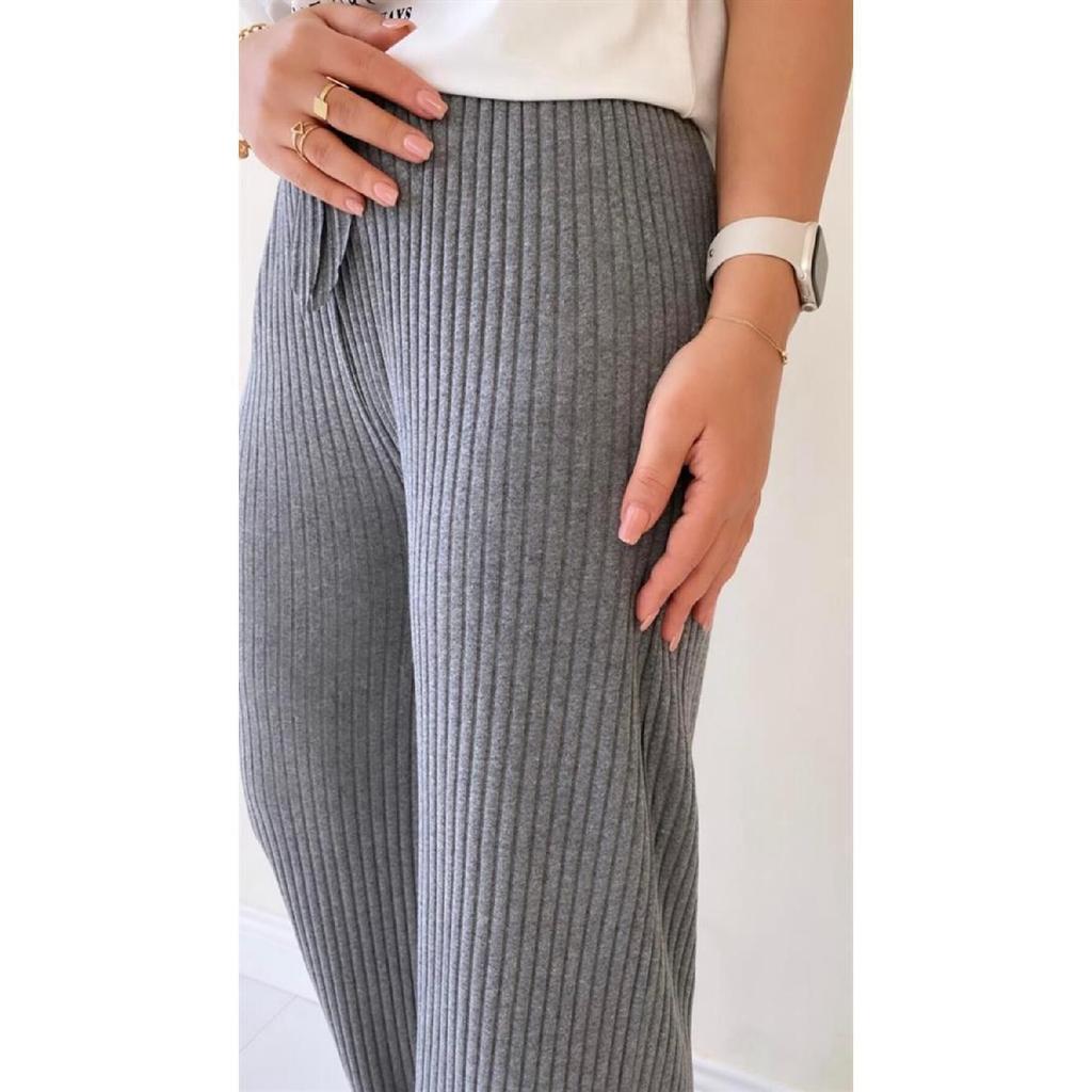 3-piece Smoked - Camel- Black Women's Ribbed Report Trousers