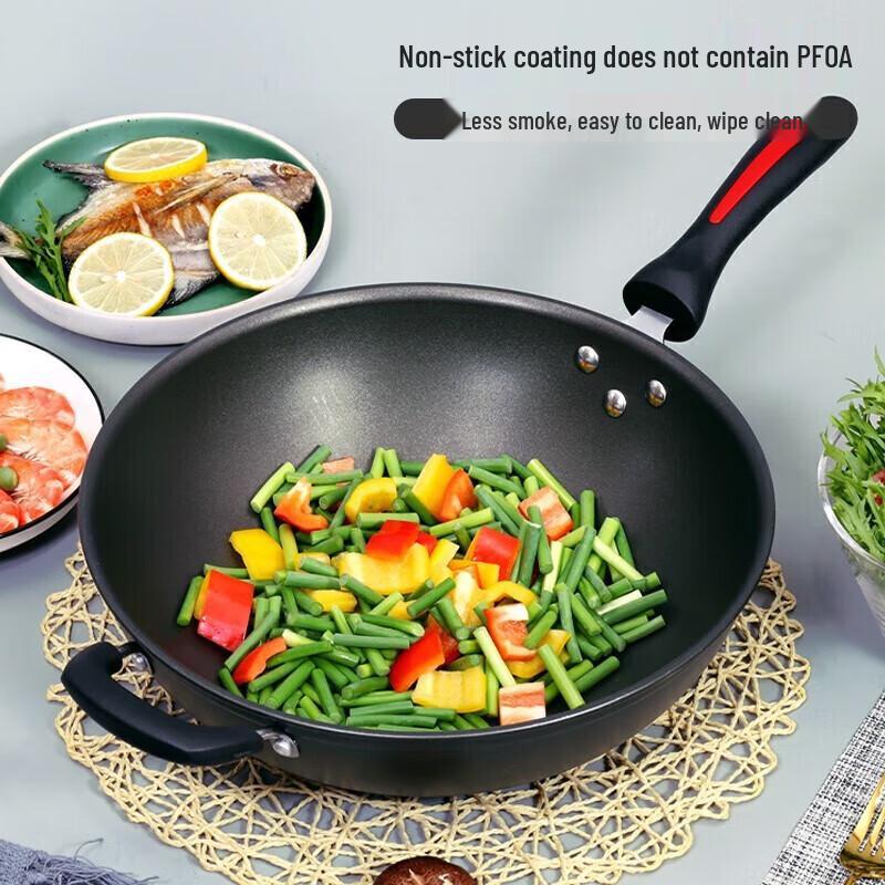 COOKER KING 36cm Non-Stick Cast Iron Wok