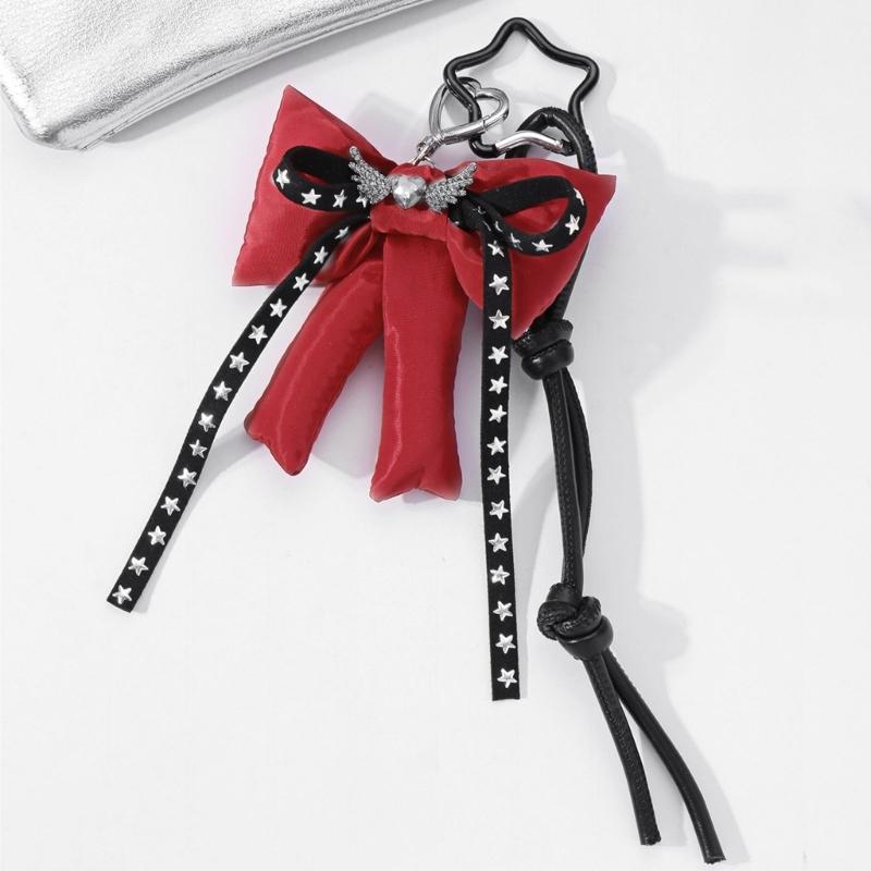 Lovely Heart Wing Keychain Bows Keyring Korean Styles Bag Charm Bag Pendant Ornaments Star Car Keychain Decorations