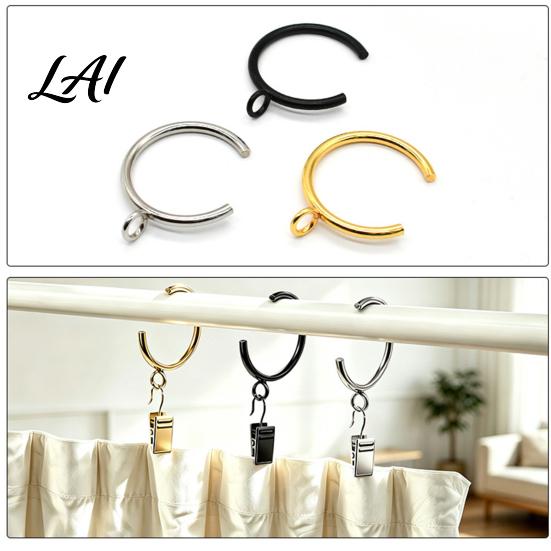 Smooth Gliding Drapery Rings 10Pcs C Shaped Curtain Rings Heavy Duty Bypass Metal for Center Brackets Passing with Eyelets French Return Rods Sliding