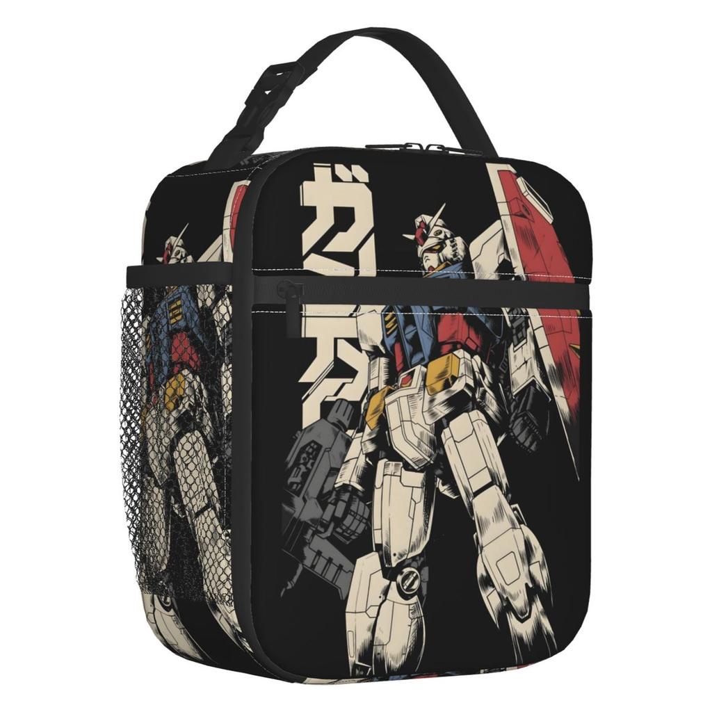 Custom Gundams Anime Game Insulated Lunch Bag for Work School Cartoon Waterproof Thermal Cooler Bento Box Men Women