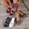 Fashion Women Metal Buckle Women's Wedge Slippers 2025 Vintage Rivet Platform Sandals Woman Pu Leather Plus Size Summer Shoes 43