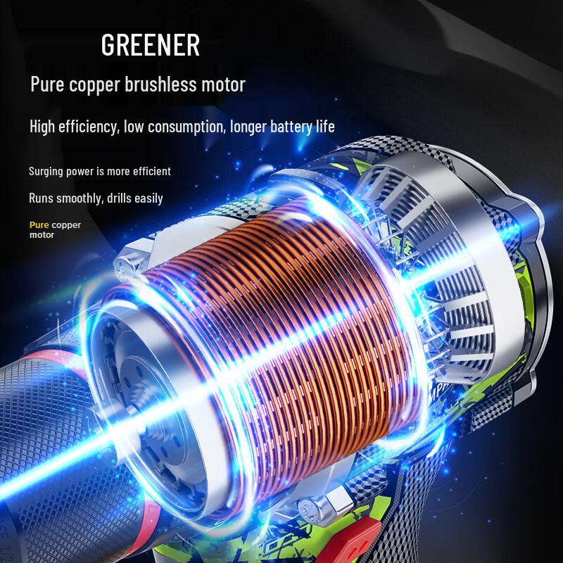 Green Forest Camouflage 16.8V Brushless Cordless Impact Drill CN Plug (adapter Included)