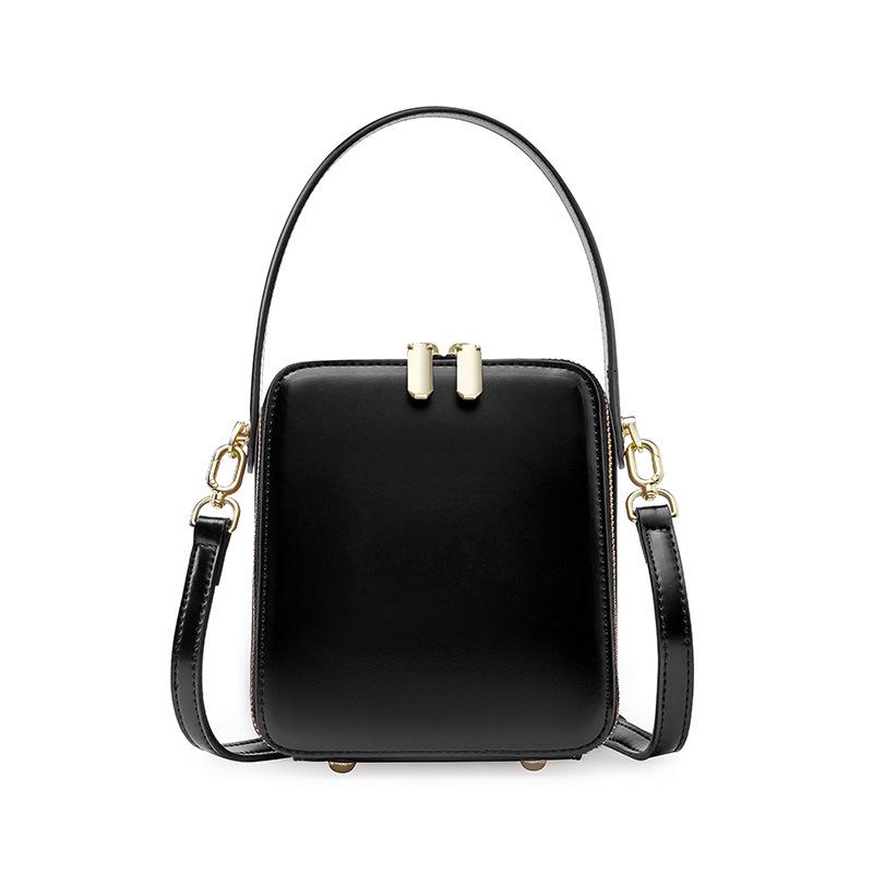 2025 Women's Genuine Leather Box Handbag - Light Luxury Ladies Crossbody & Shoulder Bag