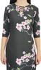 Bimba Women's Black Moss Georgette Kurti Summer Floral Printed Tunic