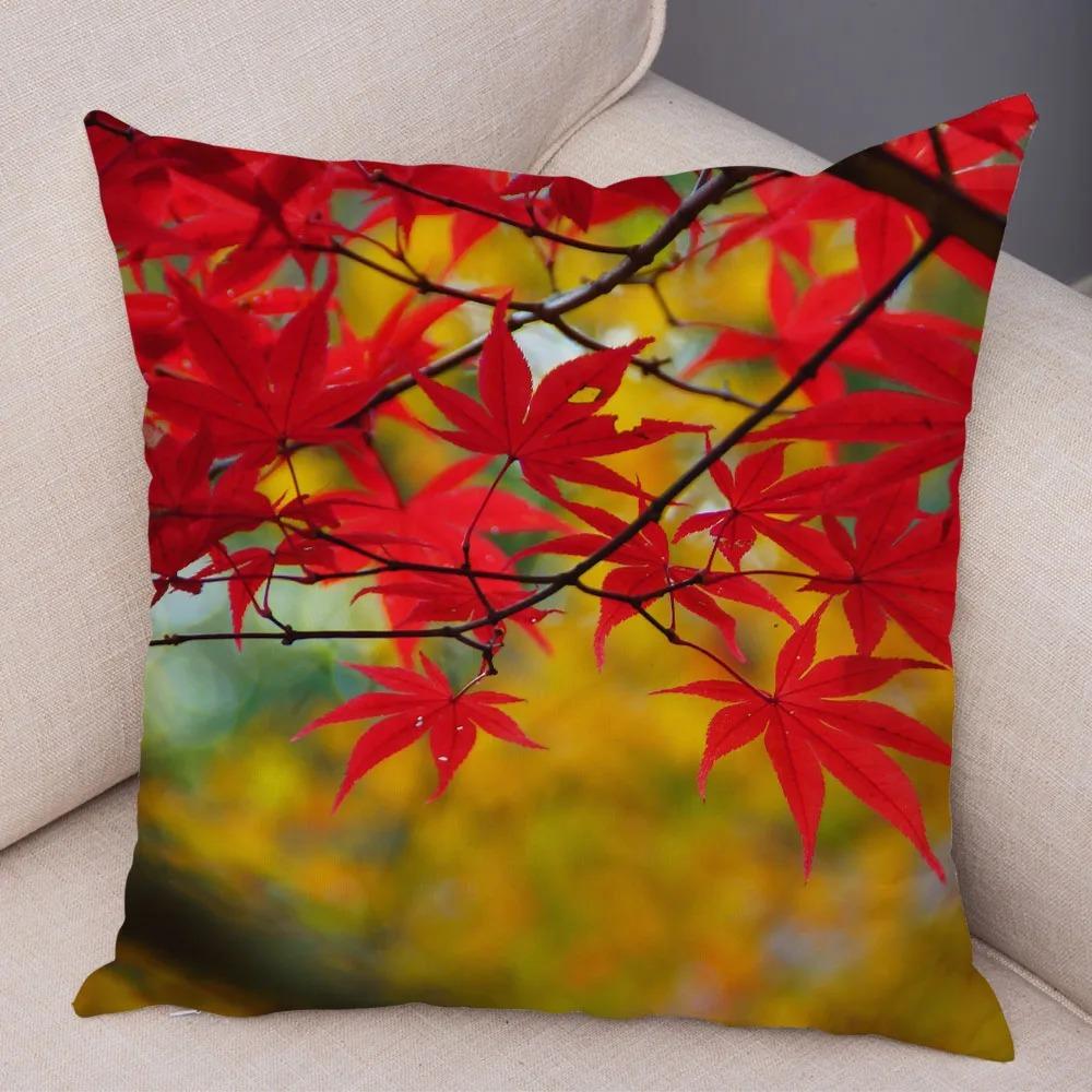 Herbst Ahornblatt Druck Kissenbezug Büro Wohnzimmer Zuhause Kissenbezug Auto Ornamente