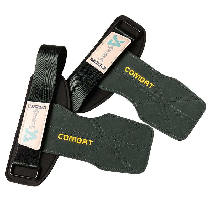 Guanti da Palestra in Pelle Trazioni Sollevamento Ginnastica Crossfit Cinghia Antiscivolo Supporto Protezione Palmo Cuscinetti Accessori Fitness