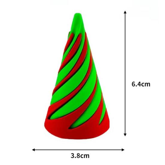 3Pcs/Set 3D Printed Spiral Cone Impossible Pyramid Passthrough Sculpture Spiral Cylinder