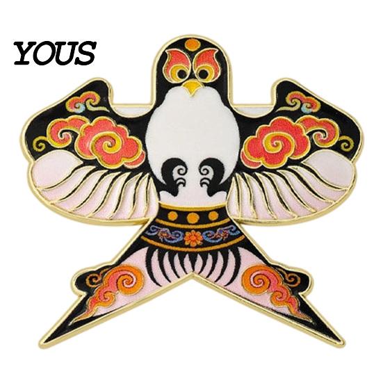Decorative Metal Lapel Pin Chinese Style Paper Kite Brooch, Enamel Butterfly Goldfish Swallow Vintage Women Jewelry Badge, for Clothing Scarves